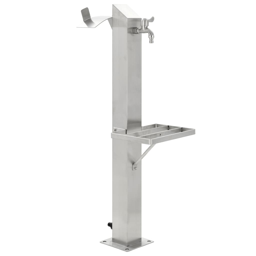 Garten-Wassersäule Edelstahl Quadratisch 95 cm Garten-Wassersäule Edelstahl Quadratisch 95 cm