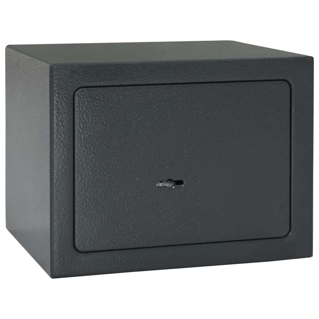 Safe Box mit Schlüsselverschluss Dunkelgrau 17x23x17 cm Stahl