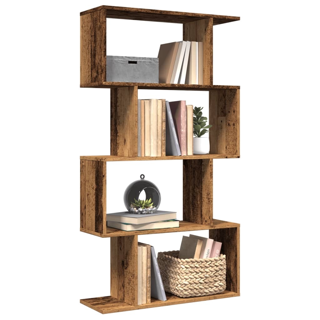 Raumteiler-Bücherregal 4 Böden Altholz-Optik 70x24x129 cm Raumteiler-Bücherregal 4 Böden Altholz-Optik 70x24x129 cm