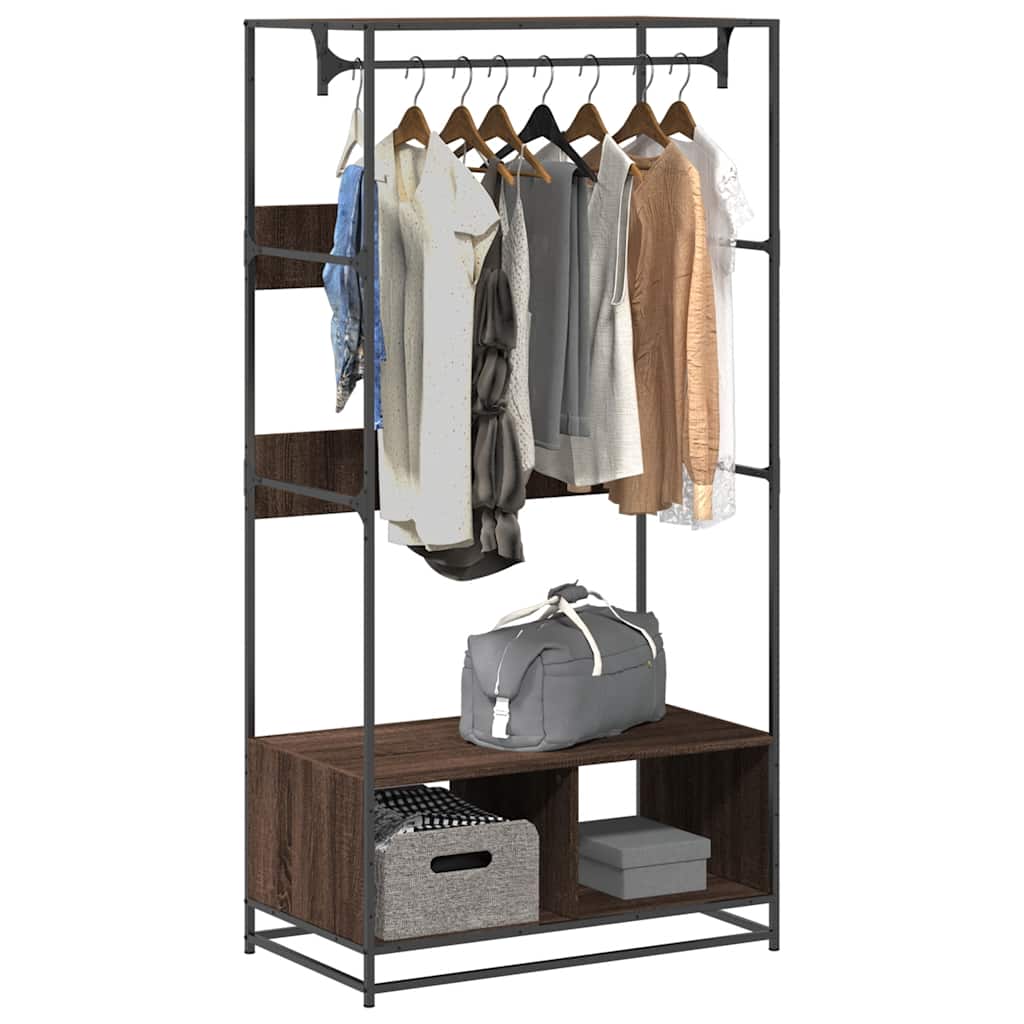 Kleiderständer Braun Eichen-Optik 90x50x180 cm Holzwerkstoff Kleiderständer Braun Eichen-Optik 90x50x180 cm Holzwerkstoff
