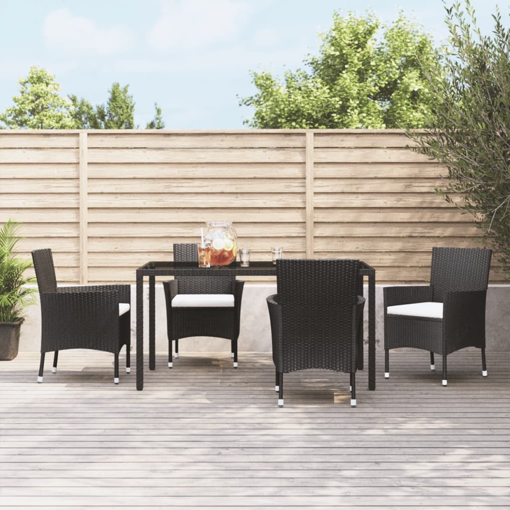 Gartenstühle mit Kissen 4 Stk. Schwarz Poly Rattan (nur UK/IE/FI/NO) Gartenstühle mit Kissen 4 Stk. Schwarz Poly Rattan (nur UK/IE/FI/NO)