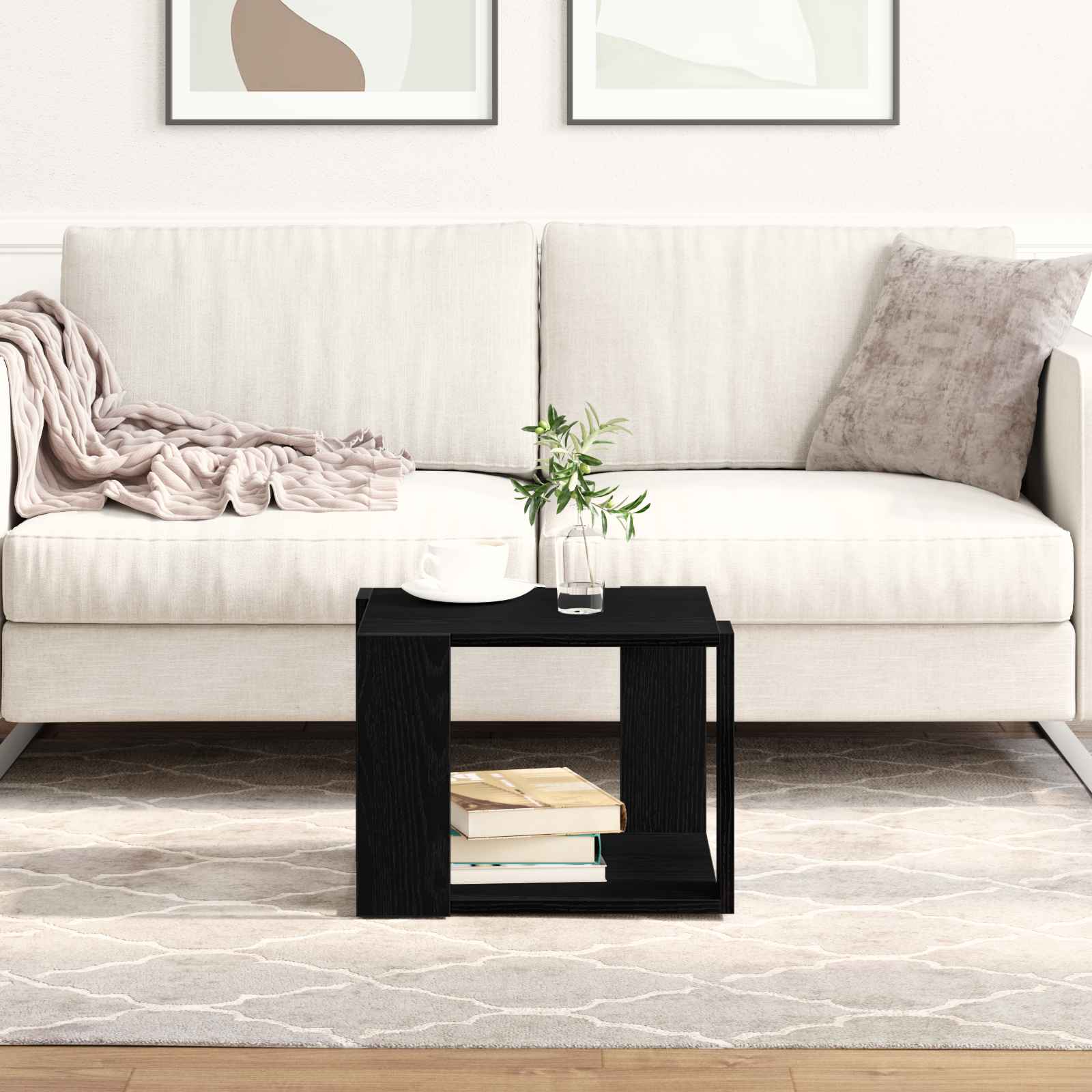 Couchtisch Schwarz Eiche 40x40x30 cm Holzwerkstoff Couchtisch Schwarz Eiche 40x40x30 cm Holzwerkstoff