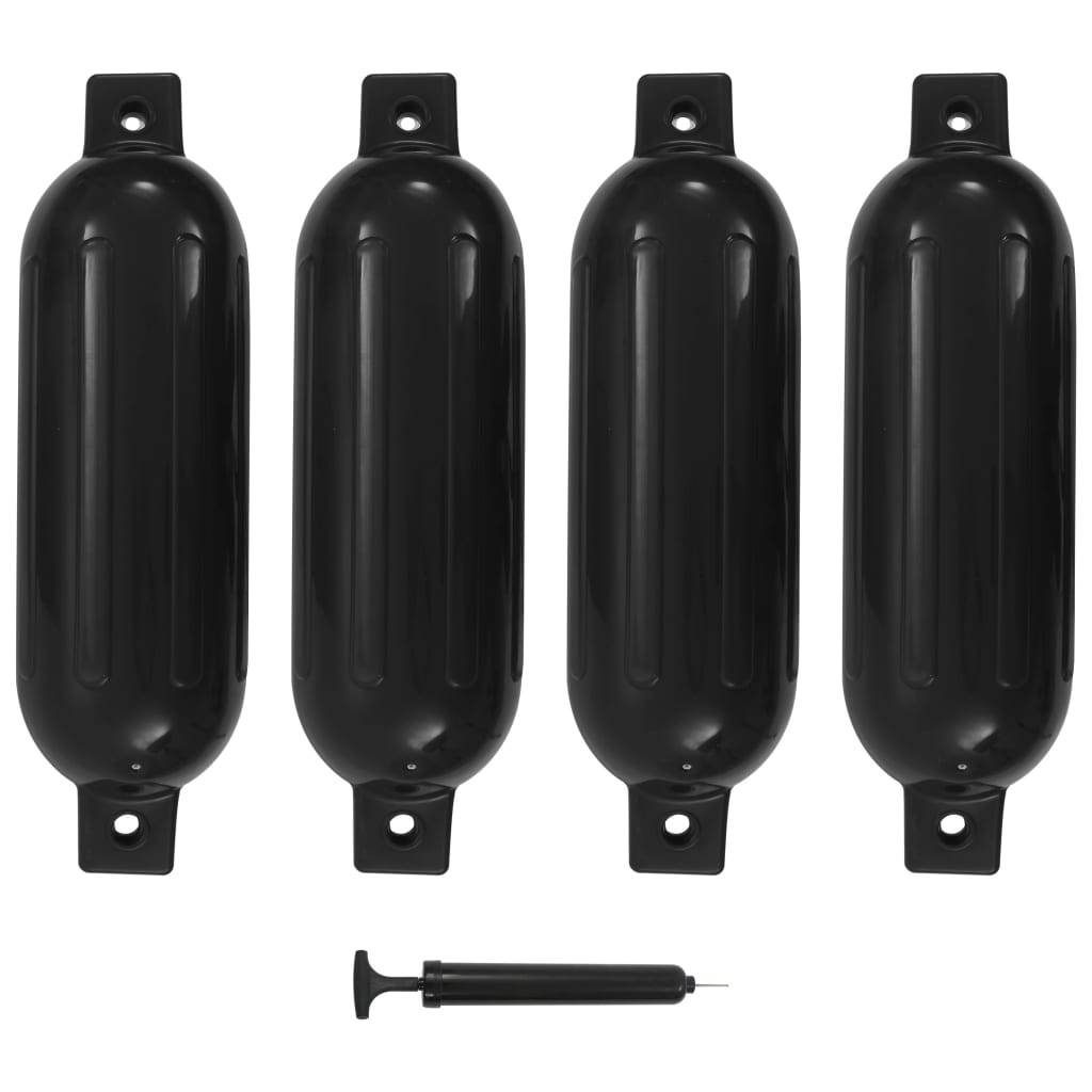 Bootsfender 4 Stk. Schwarz 51 x 14 cm PVC Bootsfender 4 Stk. Schwarz 51 x 14 cm PVC