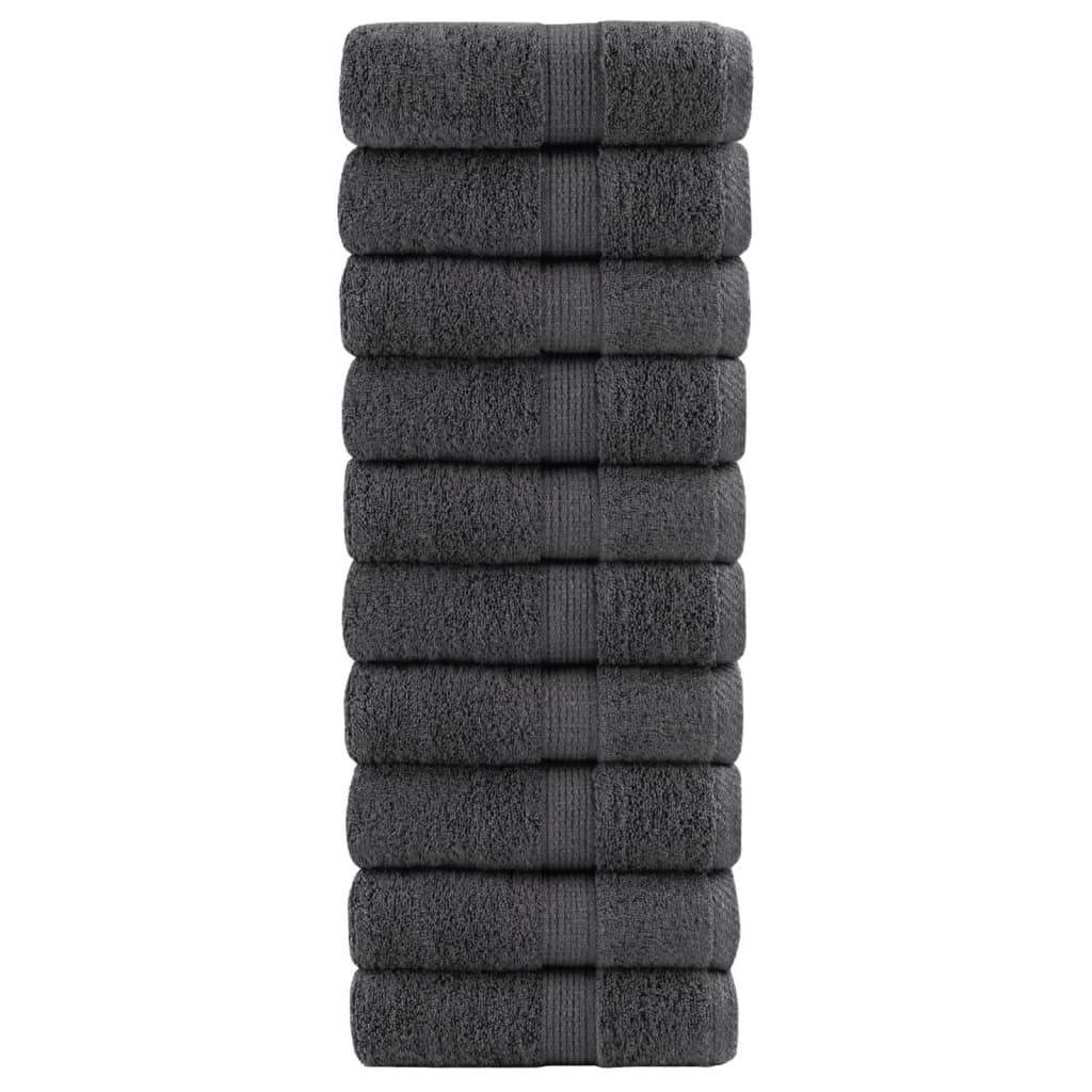 Premium-Waschlappen 10 Stk Anthrazit 30x30cm 600 g/m² Baumwolle Premium-Waschlappen 10 Stk Anthrazit 30x30cm 600 g/m² Baumwolle
