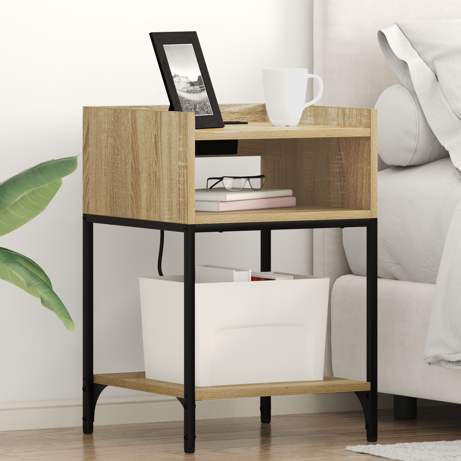 Nachttische 2 pcs Sonoma Eiche 40 x 40 x 61 cm Holzwerkstoff Nachttische 2 pcs Sonoma Eiche 40 x 40 x 61 cm Holzwerkstoff