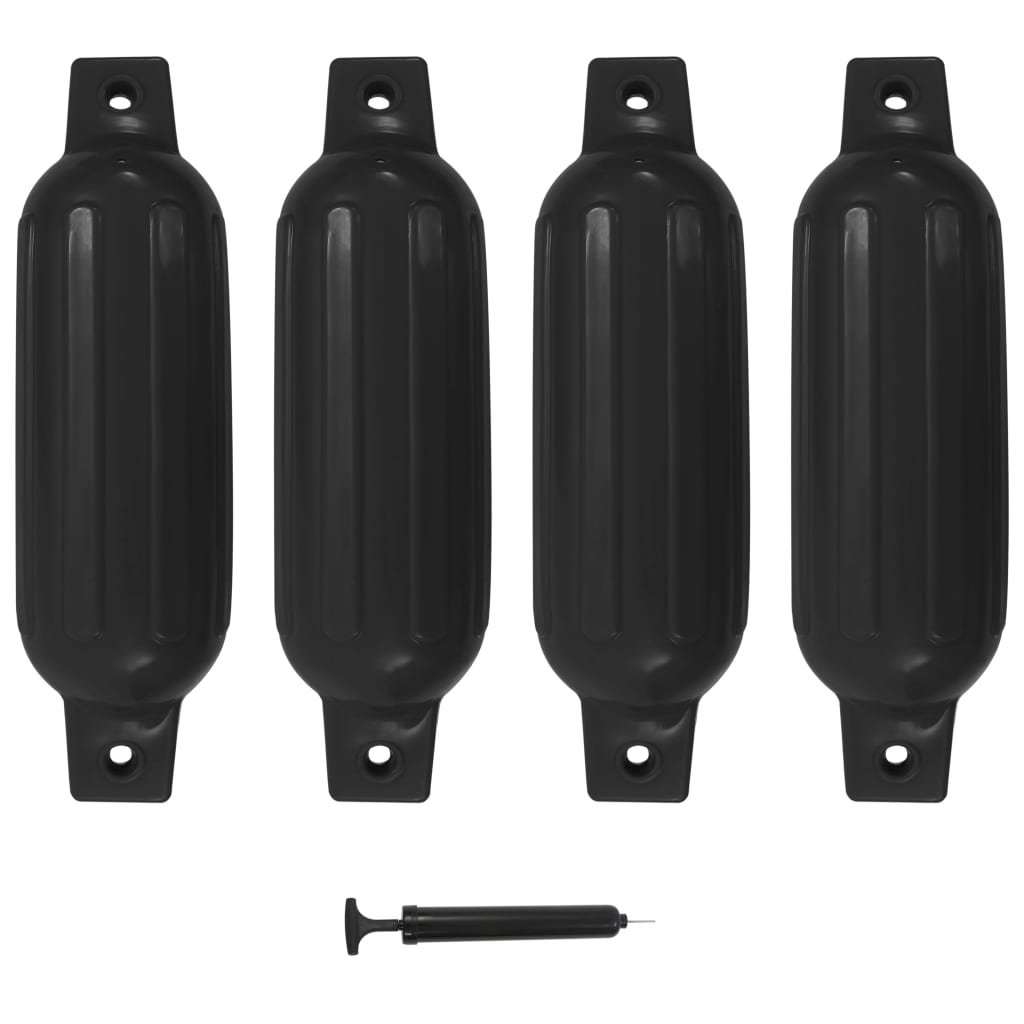 Bootsfender 4 Stk. Schwarz 41 x 11,5 cm PVC Bootsfender 4 Stk. Schwarz 41 x 11,5 cm PVC