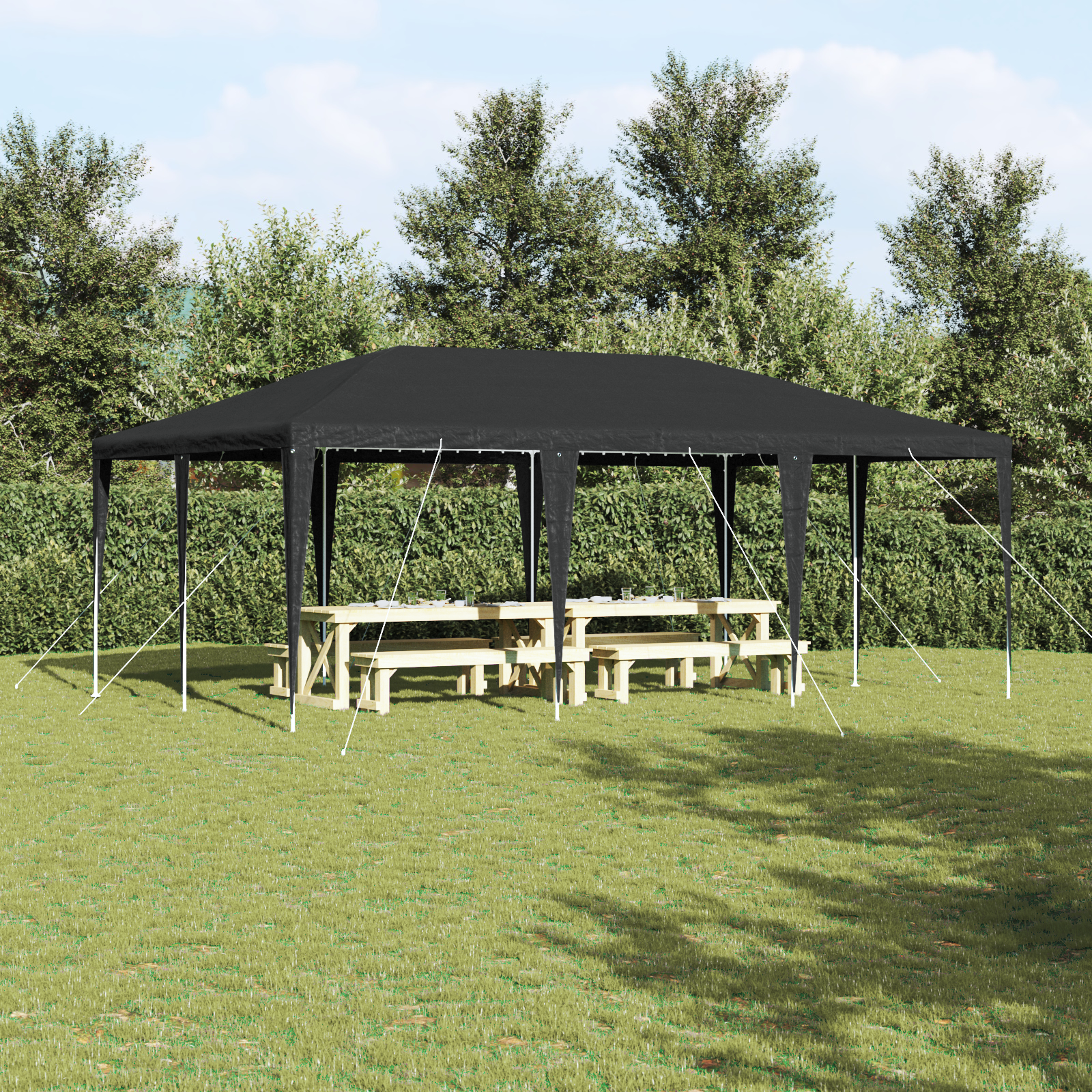 Party Zelt Anthrazit 6x4 m PE Party Zelt Anthrazit 6x4 m PE