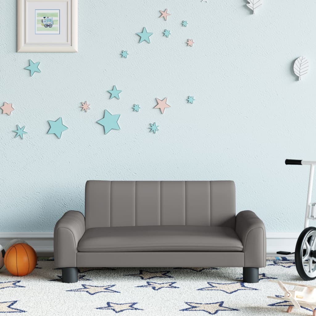 Kindersofa Grau 70x45x30 cm Kunstleder Kindersofa Grau 70x45x30 cm Kunstleder