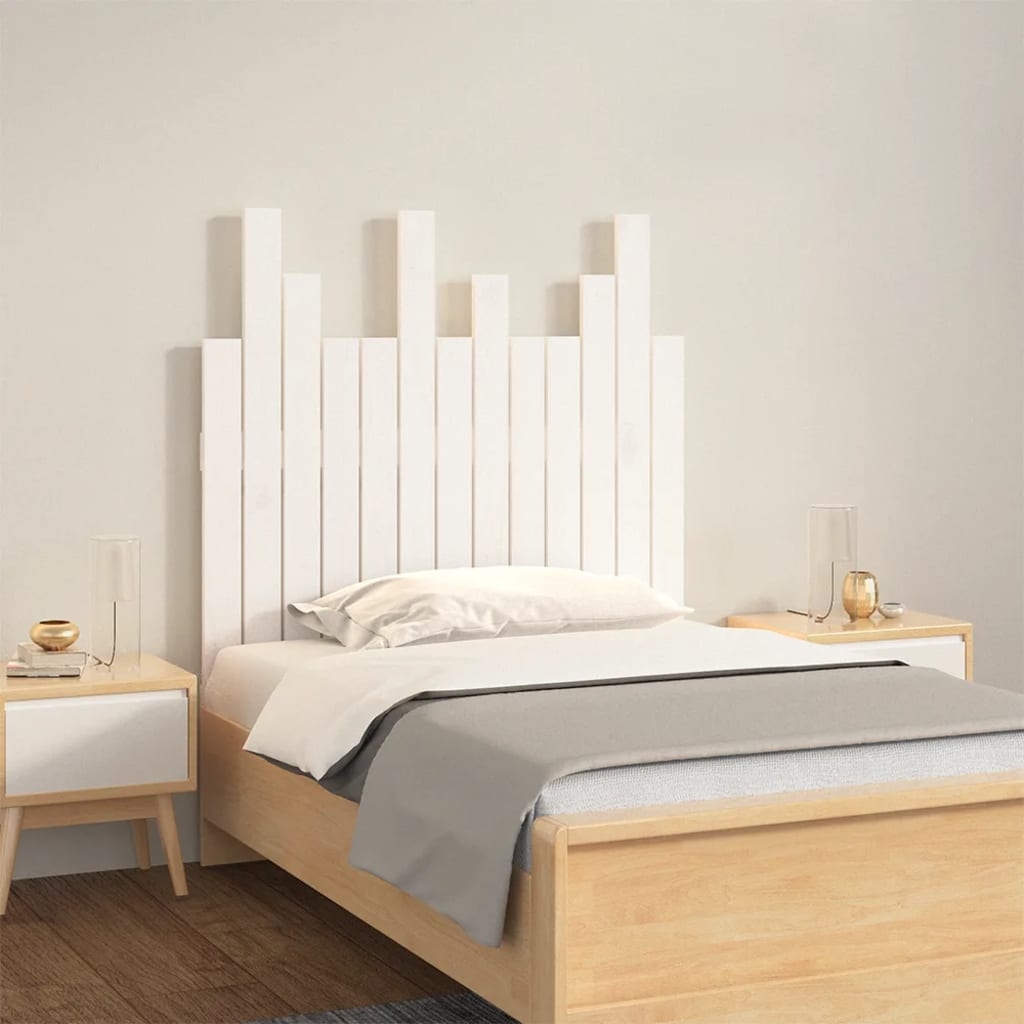 Wand-Kopfteil Weiß 82,5x3x80 cm Massivholz Kiefer Wand-Kopfteil Weiß 82,5x3x80 cm Massivholz Kiefer