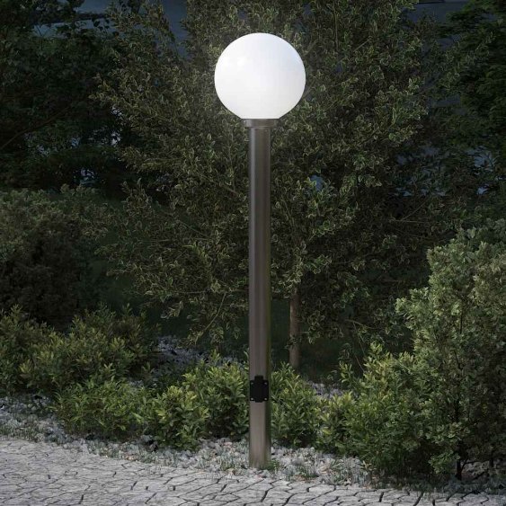 Pollerleuchte mit Auslass 120 cm Edelstahl IP44 Pollerleuchte mit Auslass 120 cm Edelstahl IP44