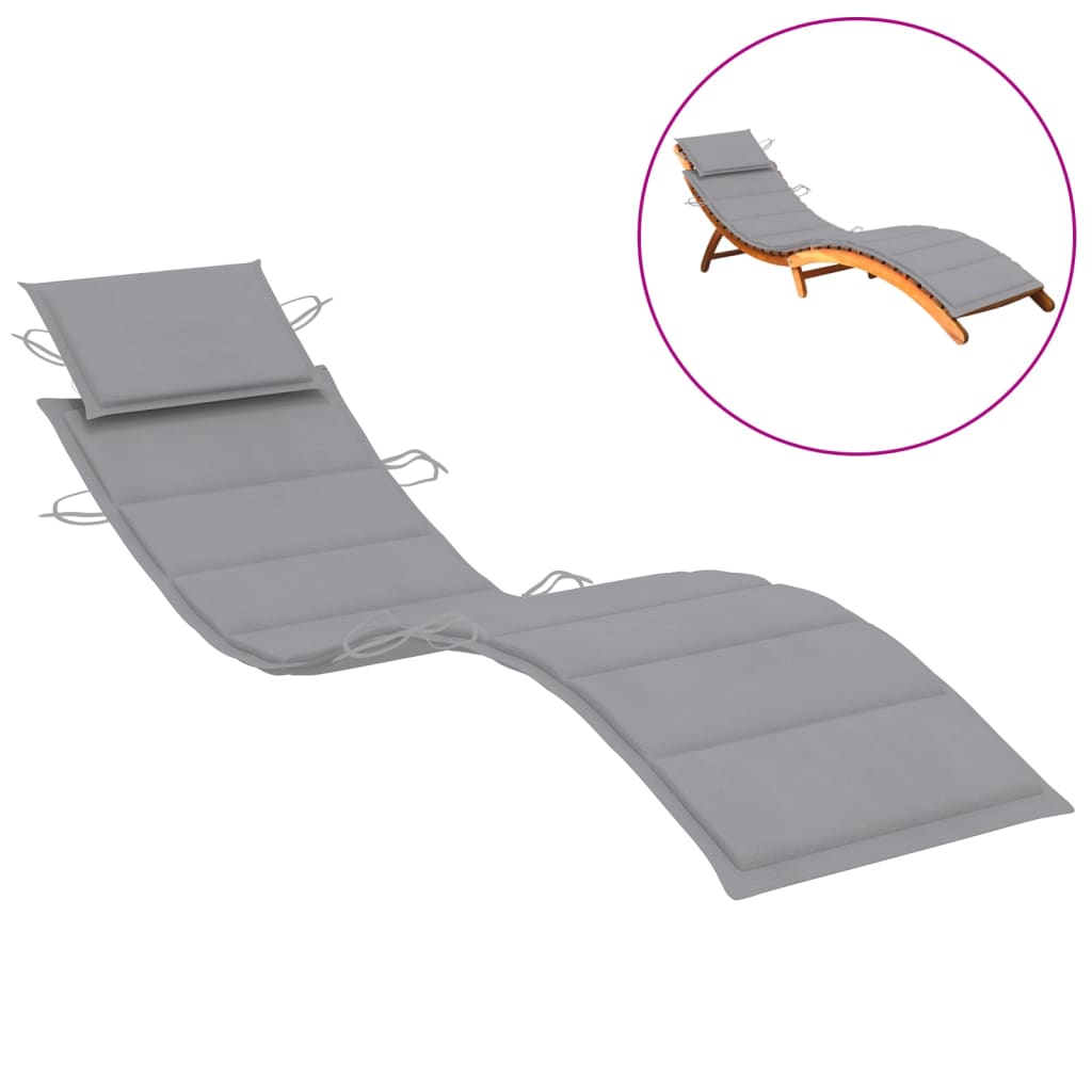 Sonnenliegen-Auflage Grau 186x58x3 cm Oxford-Gewebe Sonnenliegen-Auflage Grau 186x58x3 cm Oxford-Gewebe