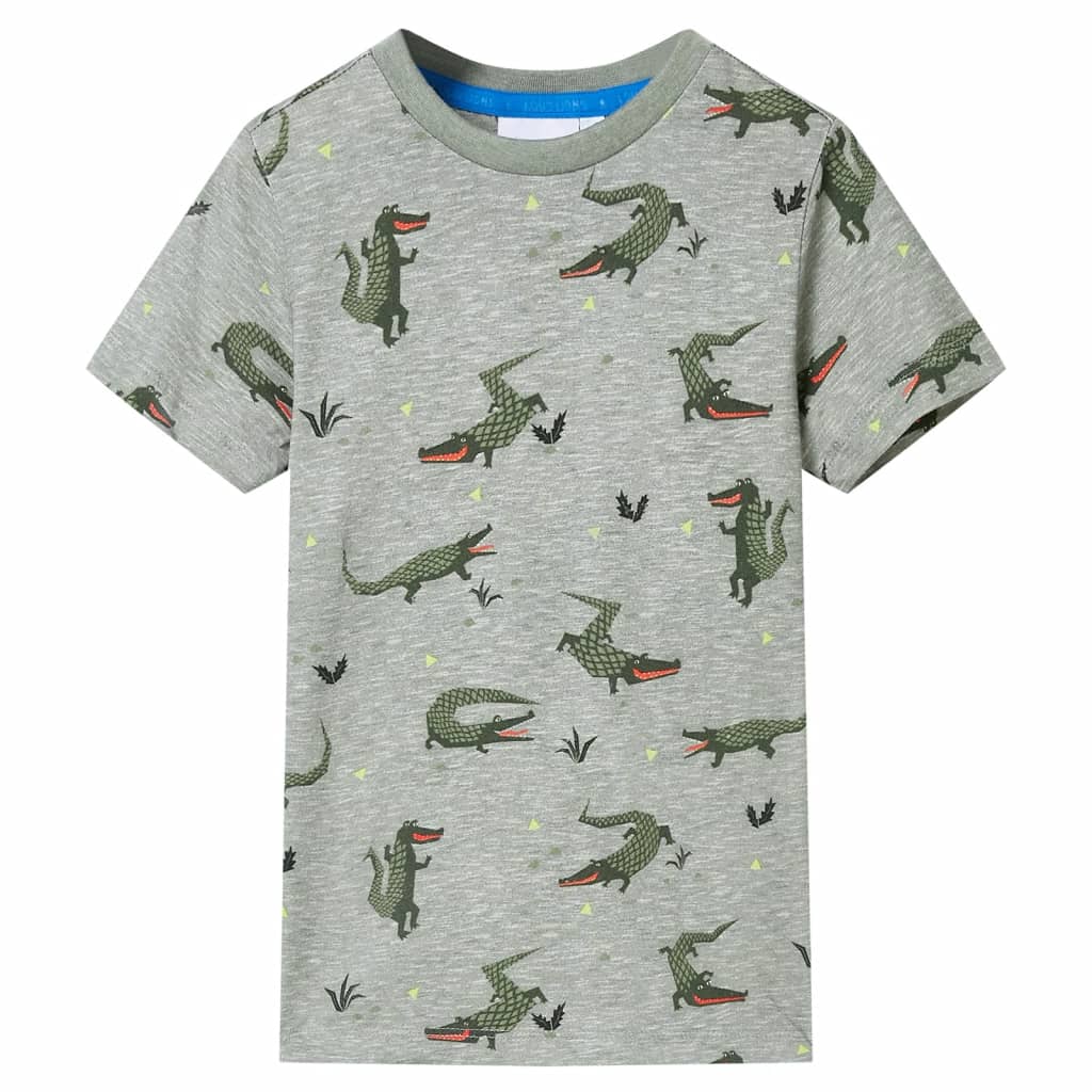 Kinder-T-Shirt Helles Khaki Melange 140 Kinder-T-Shirt Helles Khaki Melange 140
