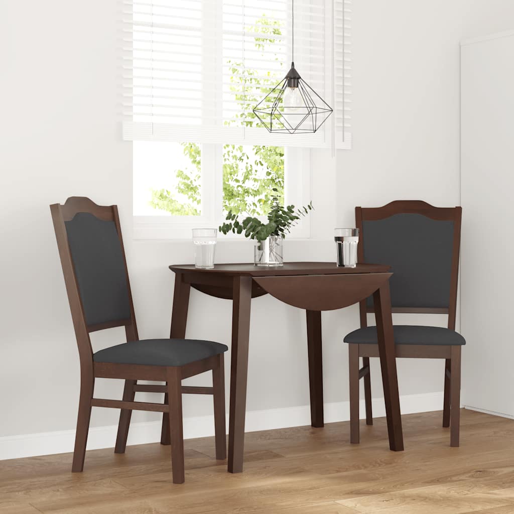Esszimmerstühle mit Kissen 2 Stk. Braun Massivholz Gummibaum Esszimmerstühle mit Kissen 2 Stk. Braun Massivholz Gummibaum