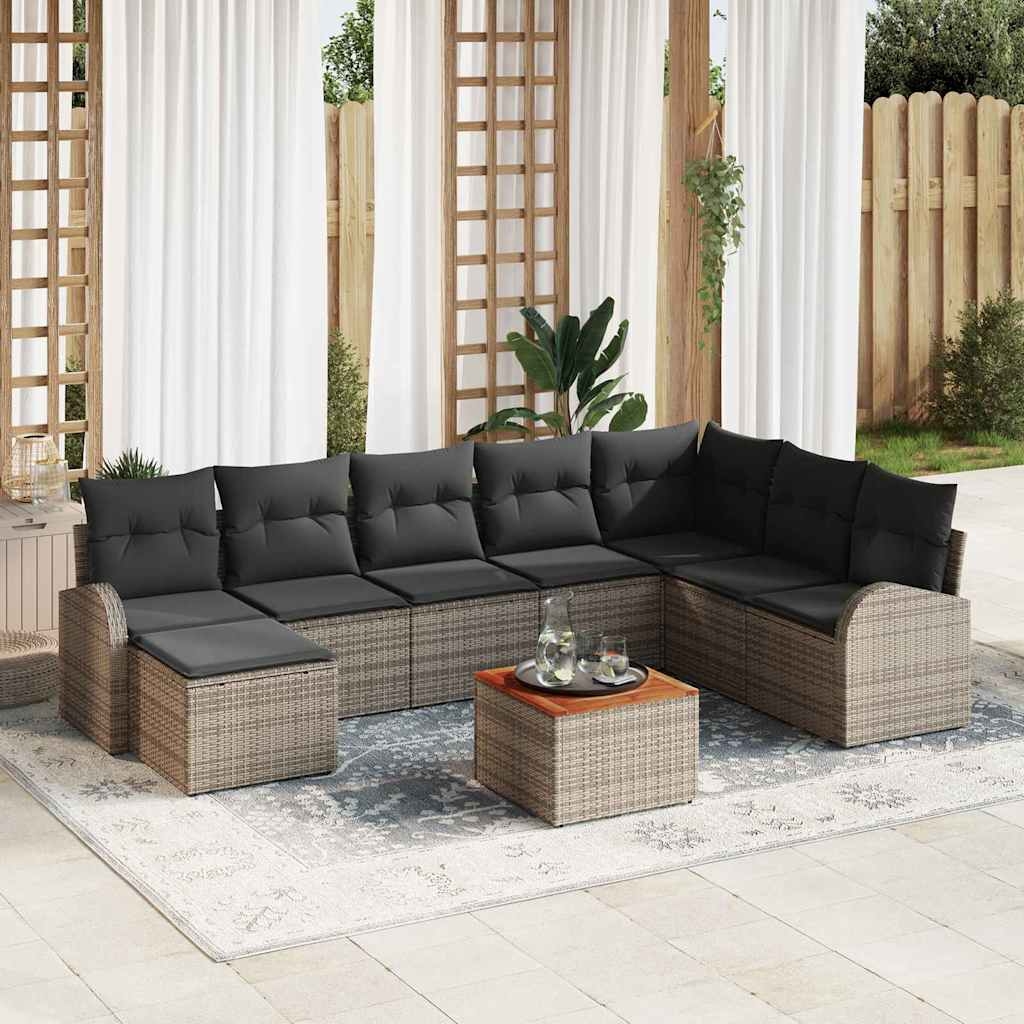 Garten-Sofa-Set 9 pcs Grau Garten-Sofa-Set 9 pcs Grau