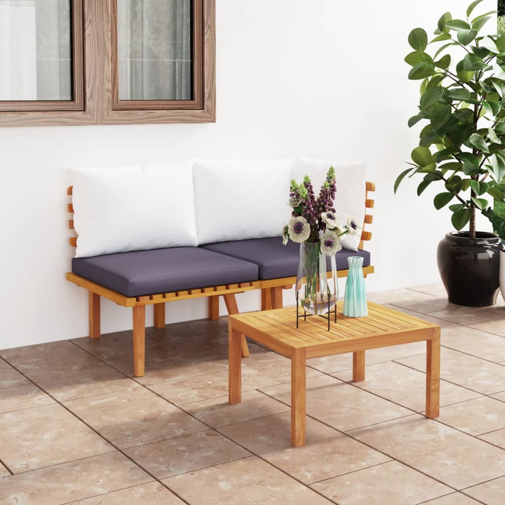 2-tlg. Garten-Lounge-Set mit Kissen Massivholz Akazie 2-tlg. Garten-Lounge-Set mit Kissen Massivholz Akazie