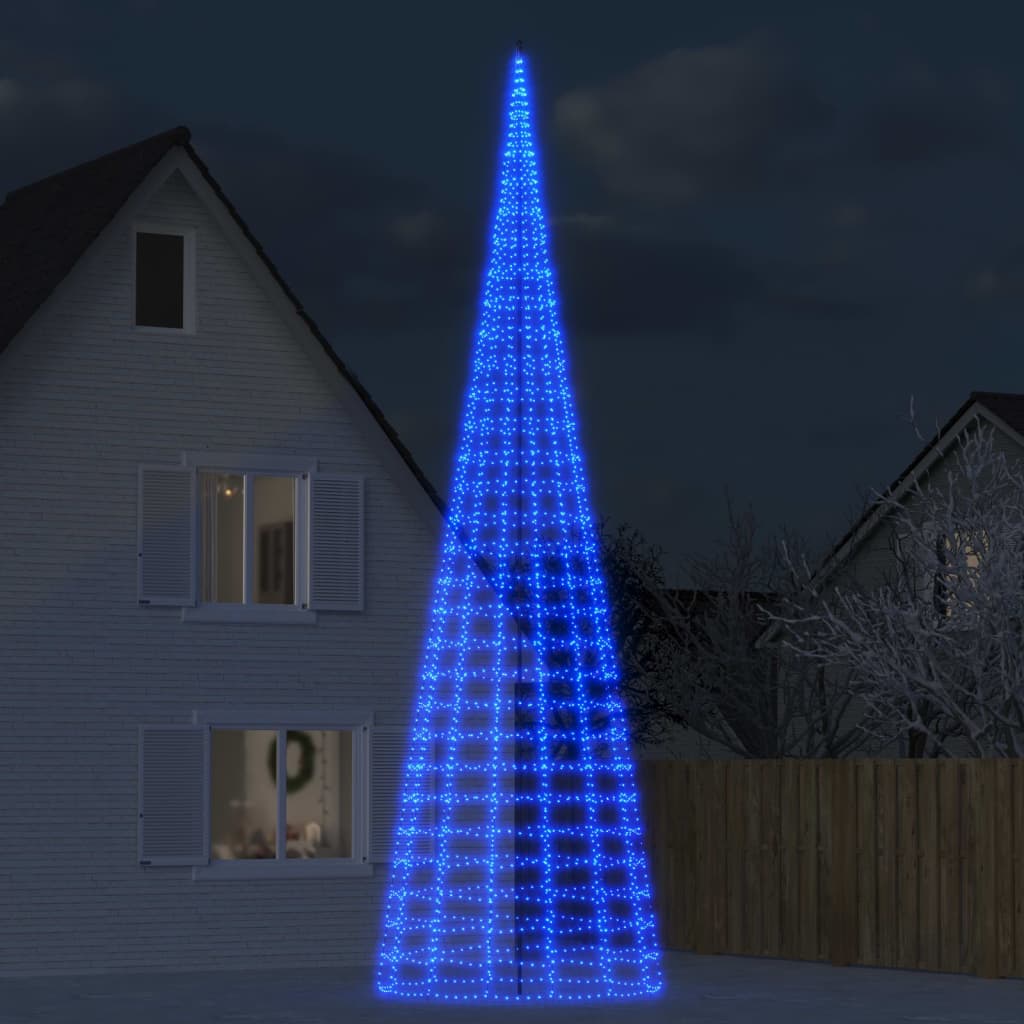 LED-Weihnachtsbaum für Fahnenmast 3000 LEDs Blau 800 cm