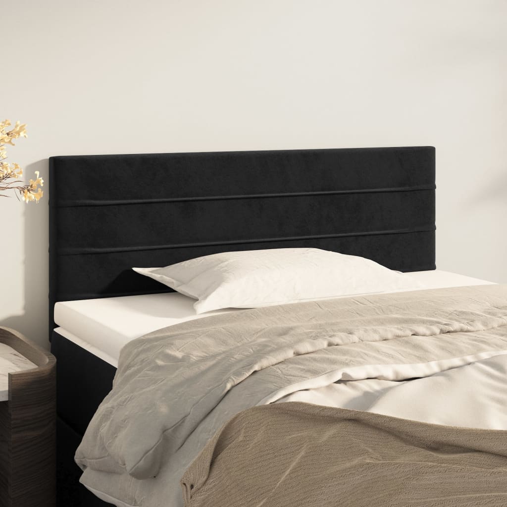 Kopfteil Schwarz 90x5x78/88 cm Samt Kopfteil Schwarz 90x5x78/88 cm Samt