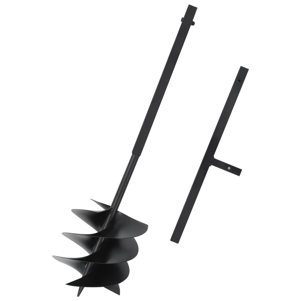 Erdbohrer mit Griff 250 mm Stahl Schwarz Erdbohrer mit Griff 250 mm Stahl Schwarz