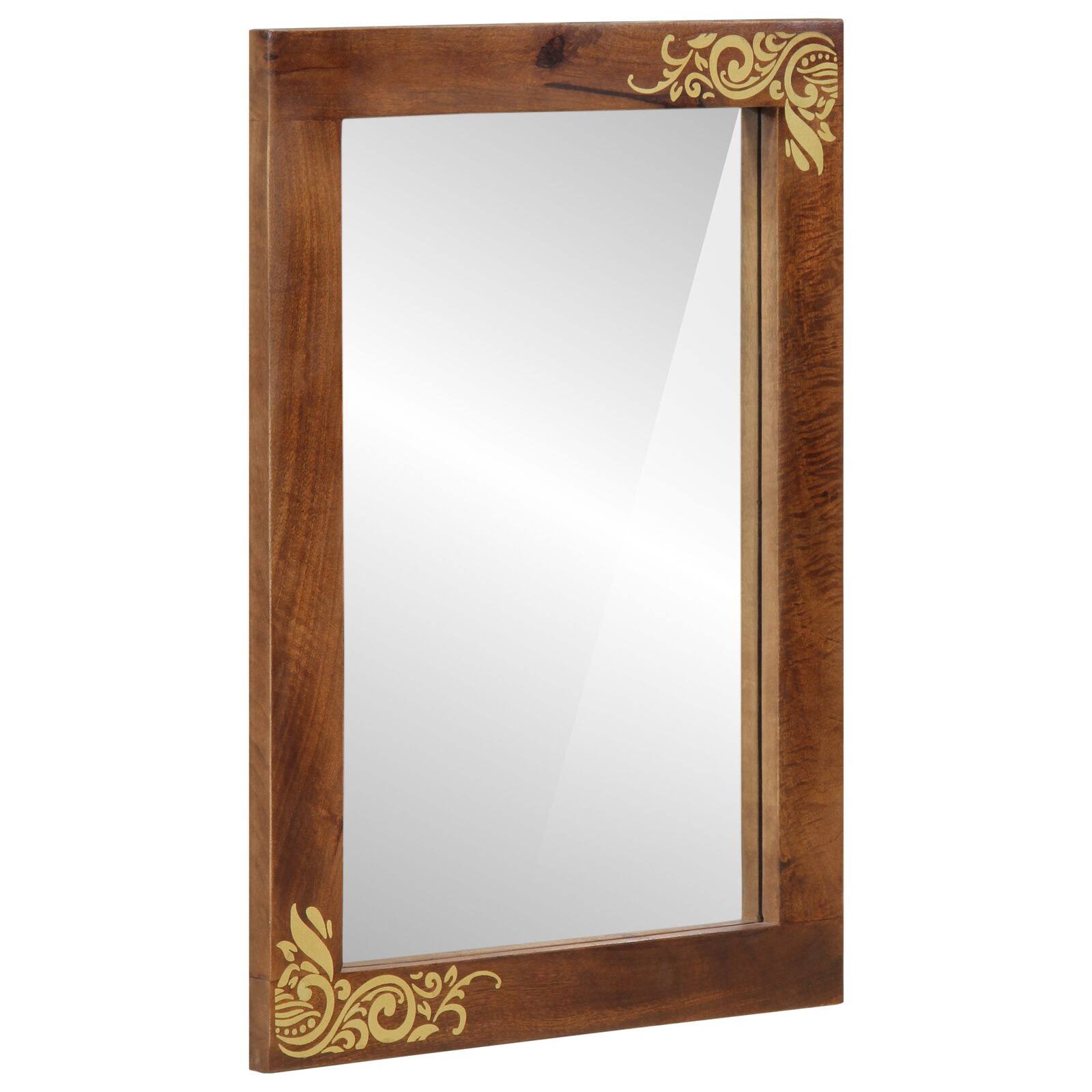 Badezimmer Spiegel 50x70x3 cm Mango Massivholz