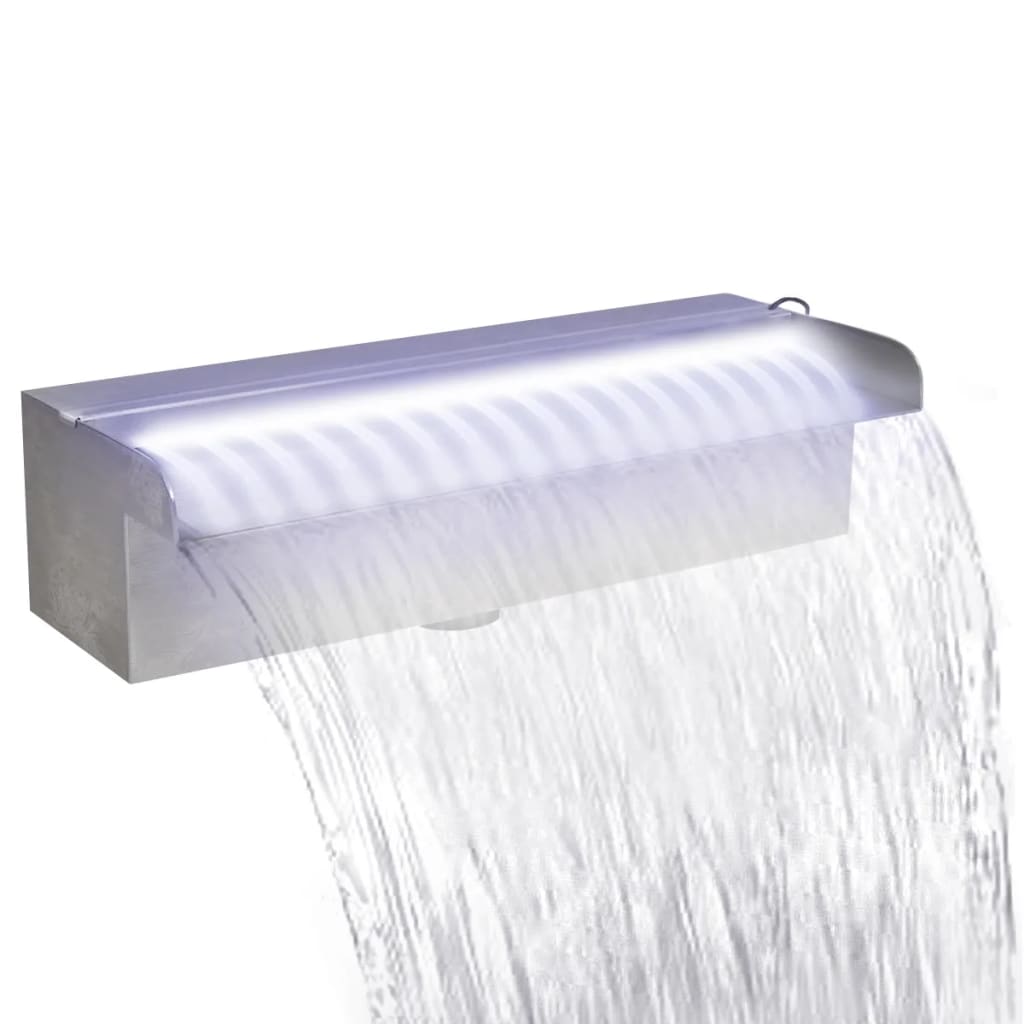 Pool-Wasserfall Fontäne mit LEDs Rechteckig Edelstahl 30 cm Pool-Wasserfall Fontäne mit LEDs Rechteckig Edelstahl 30 cm