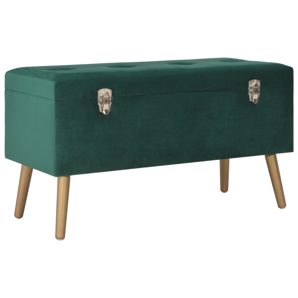 Bank mit Staufach 80 cm Grün Samt Bank mit Staufach 80 cm Grün Samt