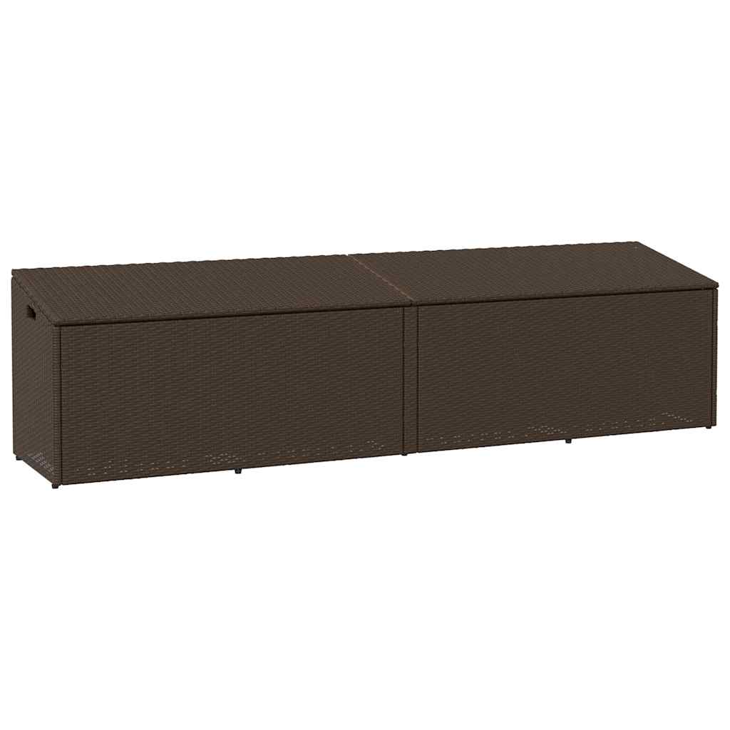 Garten-Auflagenbox Braun 220x50x58 cm Poly Rattan Garten-Auflagenbox Braun 220x50x58 cm Poly Rattan