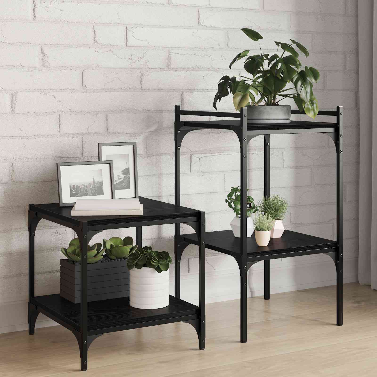 Wandmontierte Regale Schwarze Eiche Holz 40 x 40 x 1.5 cm Wandmontierte Regale Schwarze Eiche Holz 40 x 40 x 1.5 cm
