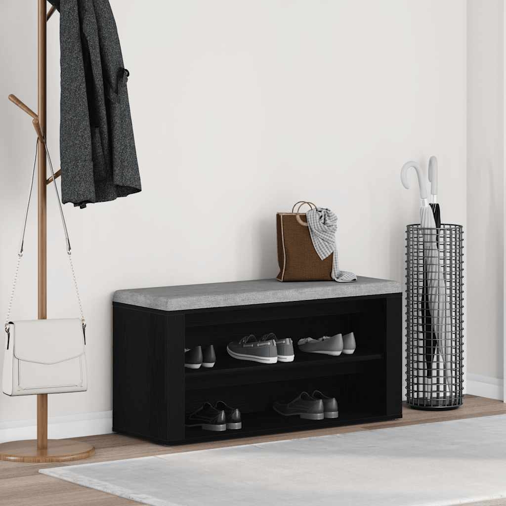Schuhbank Schwarze Eiche 100 x 35 x 45 cm Holzwerkstoff Schuhbank Schwarze Eiche 100 x 35 x 45 cm Holzwerkstoff