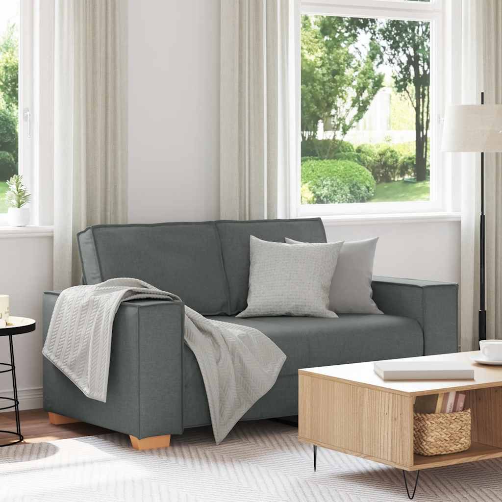 2-Sitzer Sofa Dunkelgrau 120 cm Stoff 2-Sitzer Sofa Dunkelgrau 120 cm Stoff