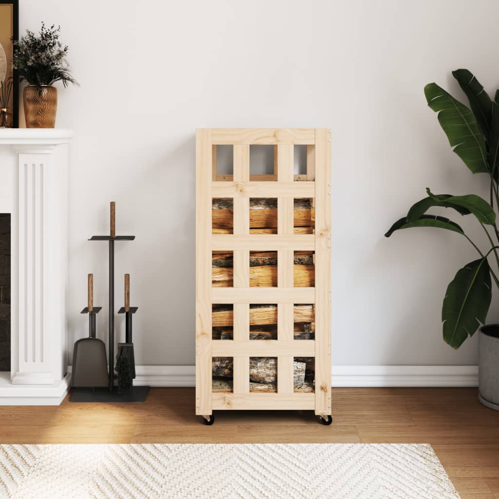 Kaminholzregal mit Rollen 40x49x110 cm Massivholz Kiefer Kaminholzregal mit Rollen 40x49x110 cm Massivholz Kiefer