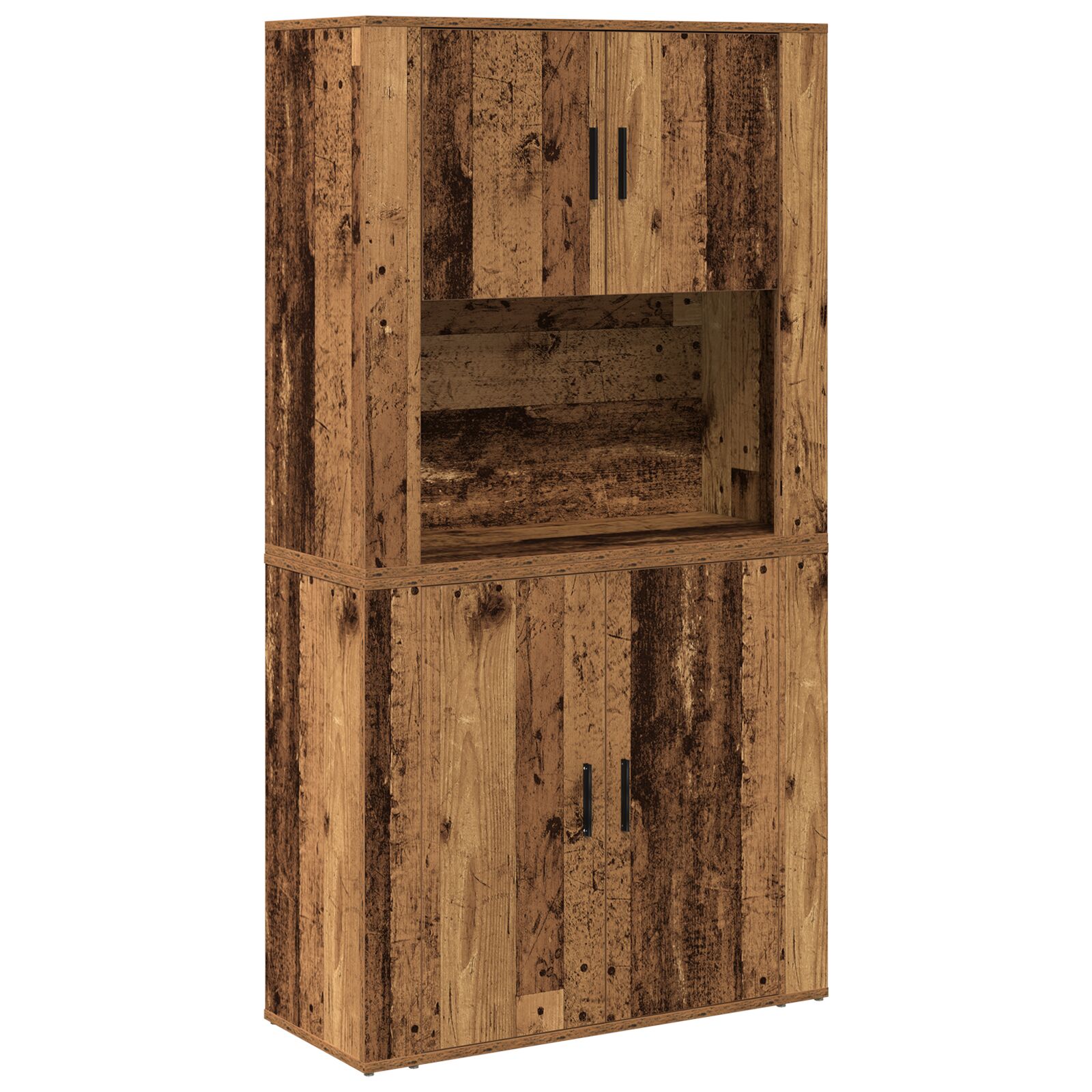 Highboard Alteiche 80x33x150 cm Aus Engineered Wood
