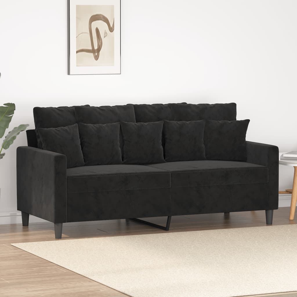 2-Sitzer-Sofa Schwarz 140 cm Samt 2-Sitzer-Sofa Schwarz 140 cm Samt