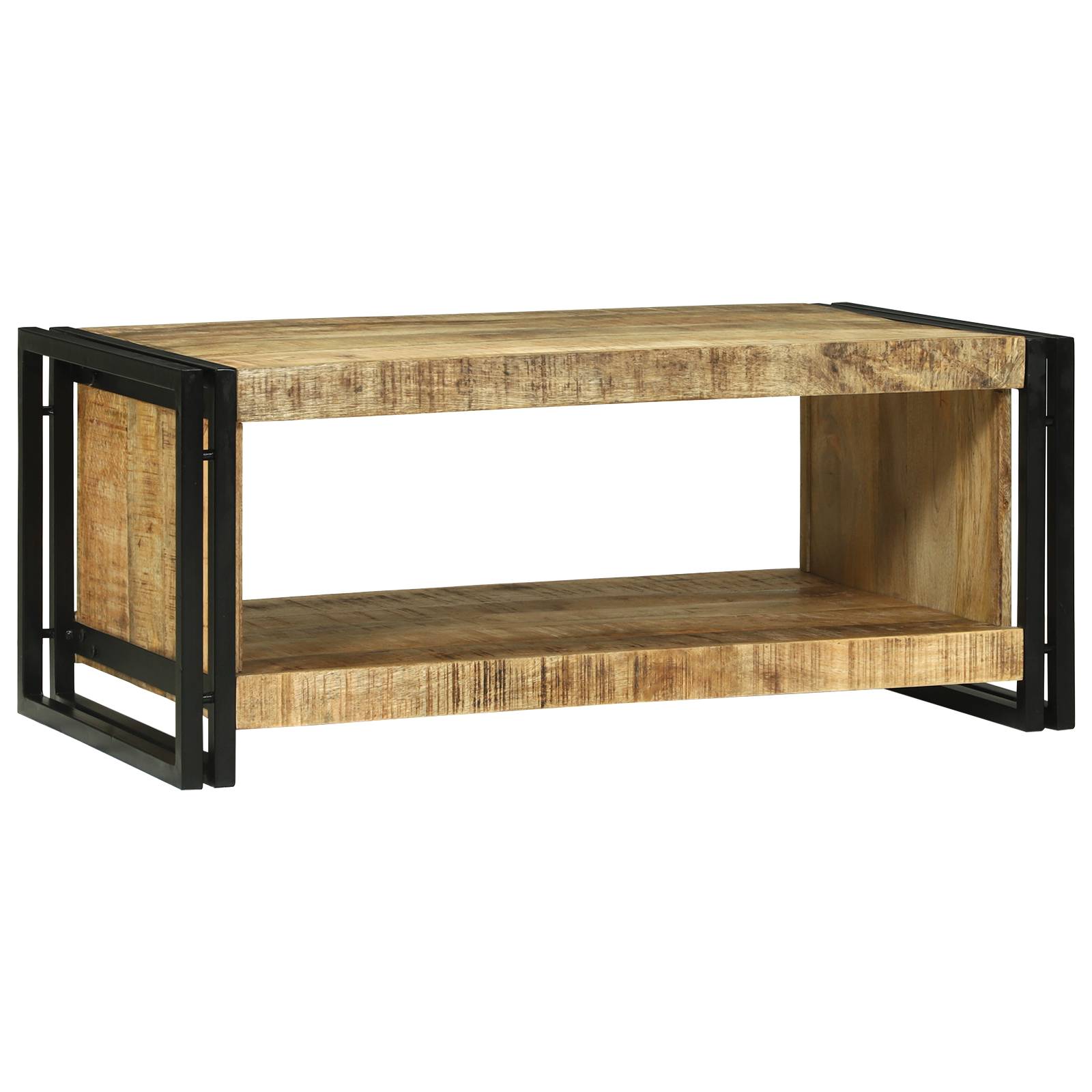 Couchtisch 90x50x38 cm aus massivem rauem Mango-Holz Couchtisch 90x50x38 cm aus massivem rauem Mango-Holz