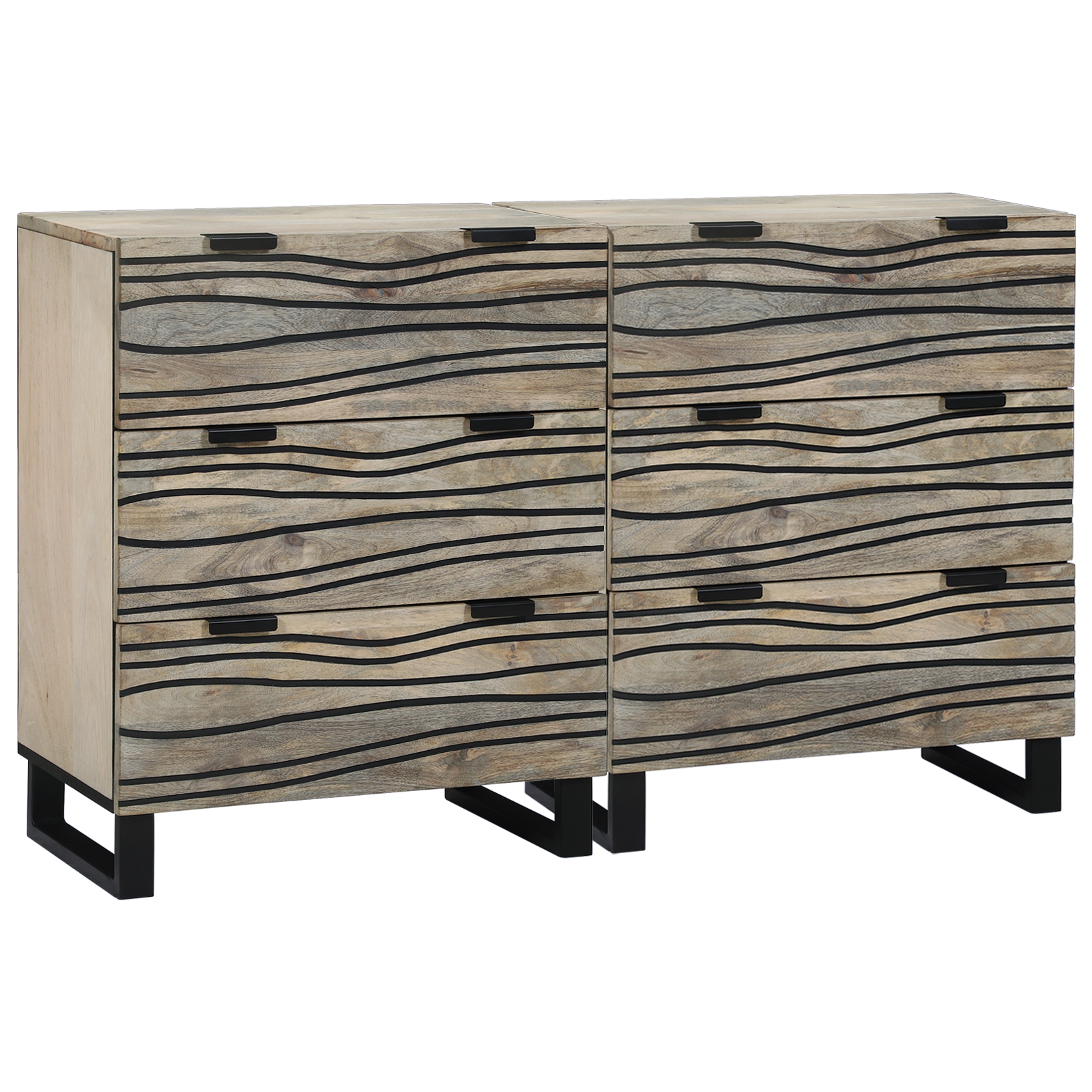 Sideboards mit Schubladen Sonstiges mit Speicher 2 pcs Weiß 60 x 33,5 x 75 cm