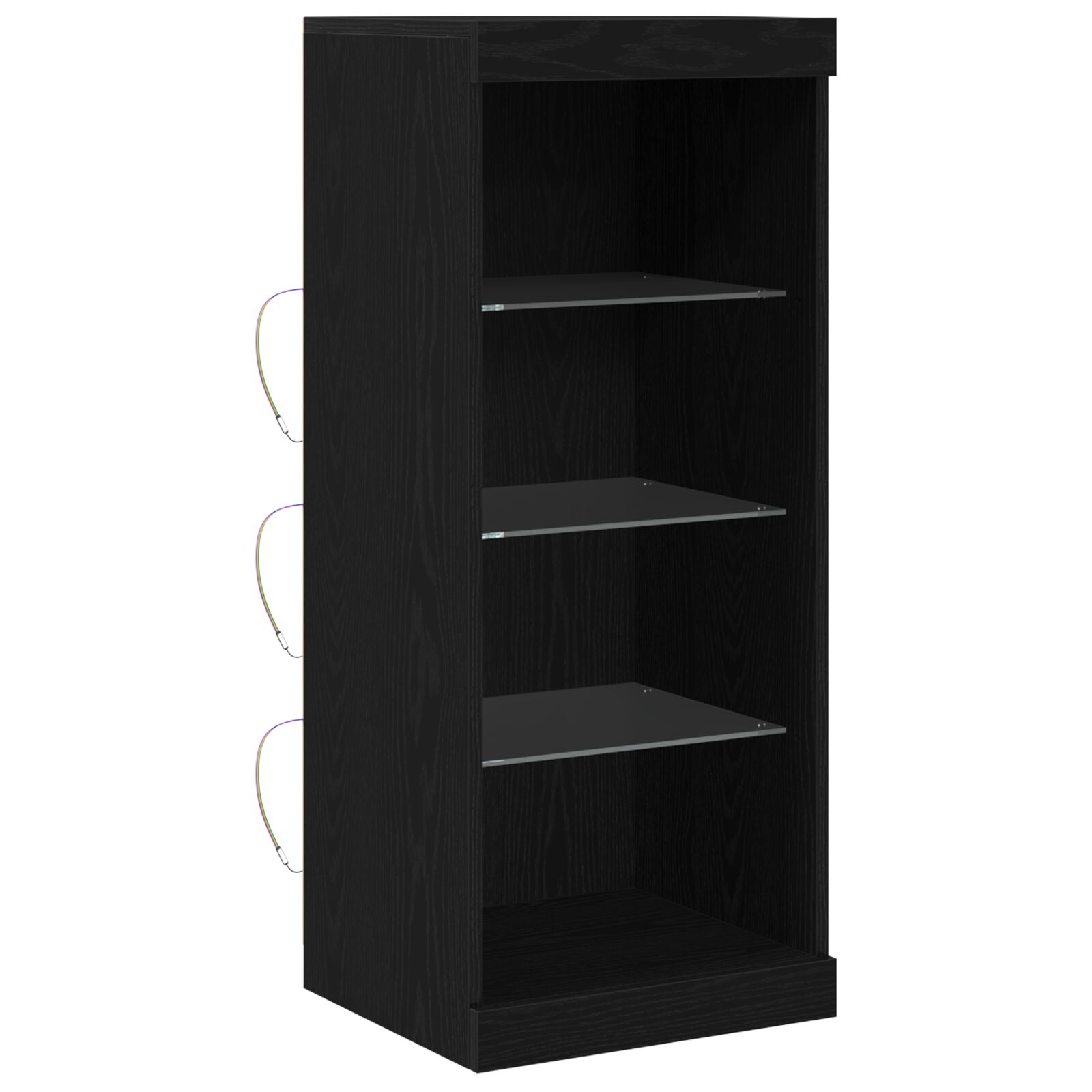 Sideboard mit LED-Lichtern Schwarze Eiche 41x37x100 cm