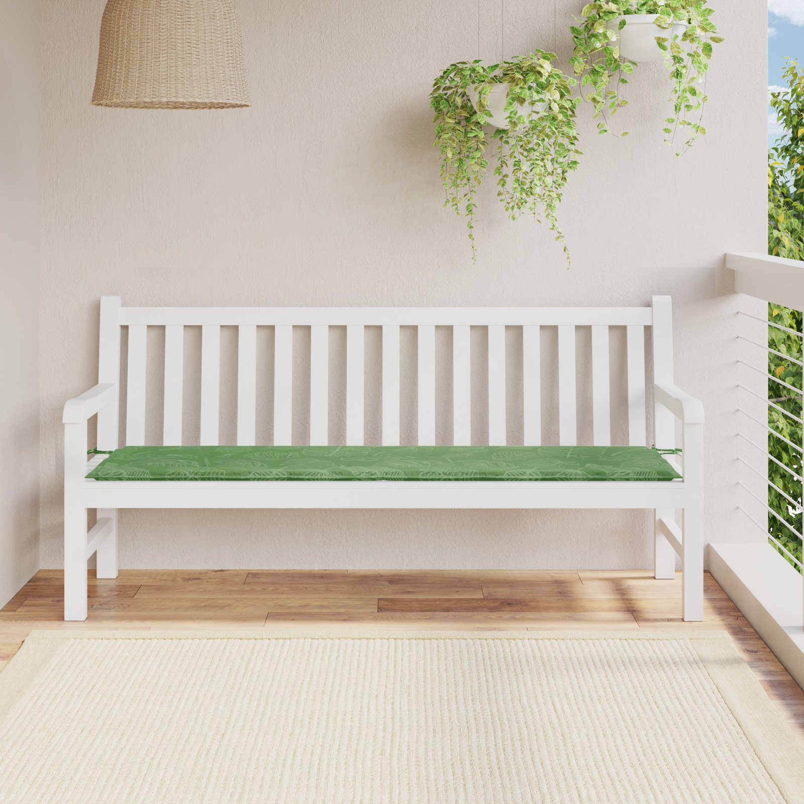 Gartenbank-Auflage Blattmuster 180x50x4 cm Oxford-Gewebe