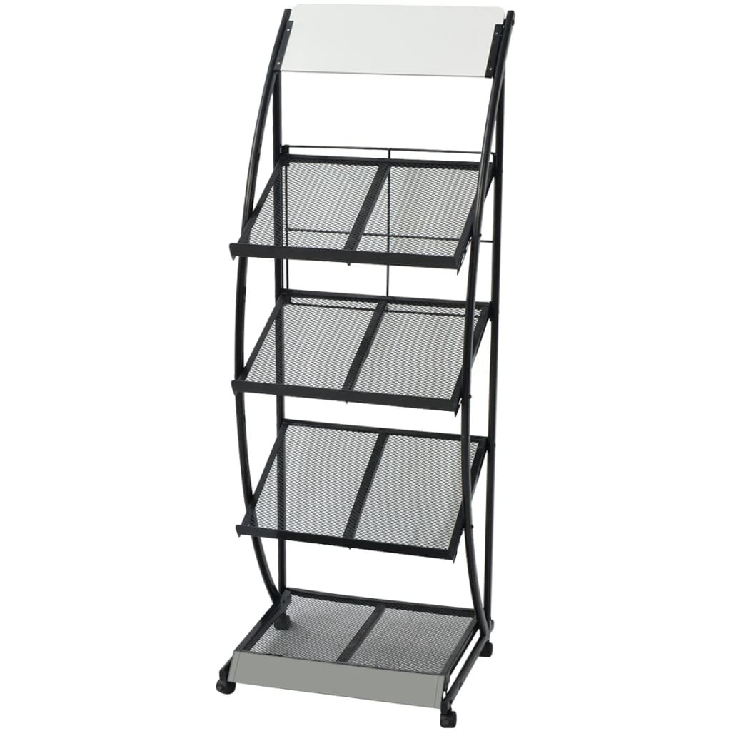 Zeitschriftenständer 47 x 40 x 134 cm Schwarz und Weiß A4 Zeitschriftenständer 47 x 40 x 134 cm Schwarz und Weiß A4