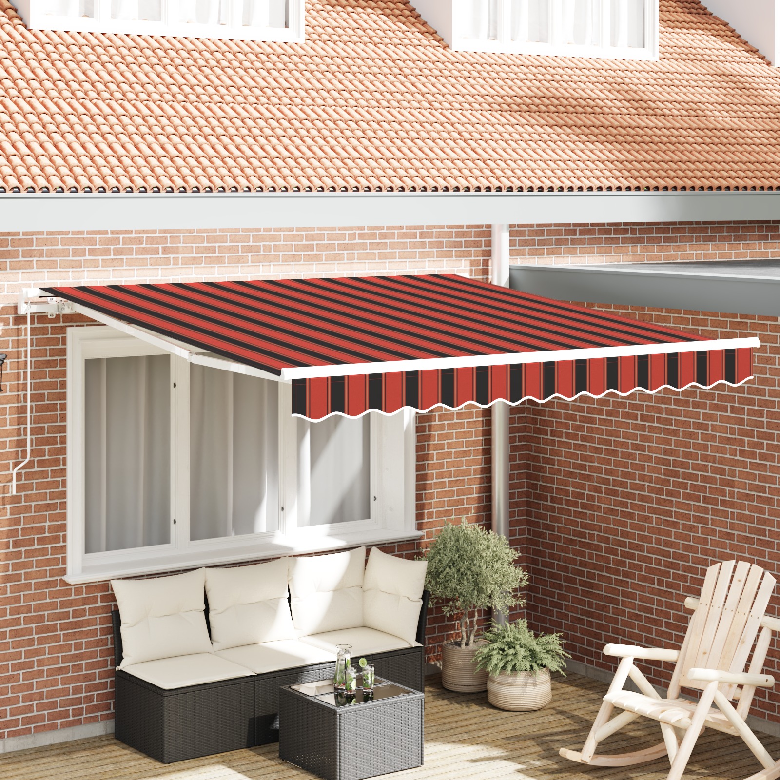 Einziehmarkise Manuell Orange und Braun 300x250 cm Einziehmarkise Manuell Orange und Braun 300x250 cm