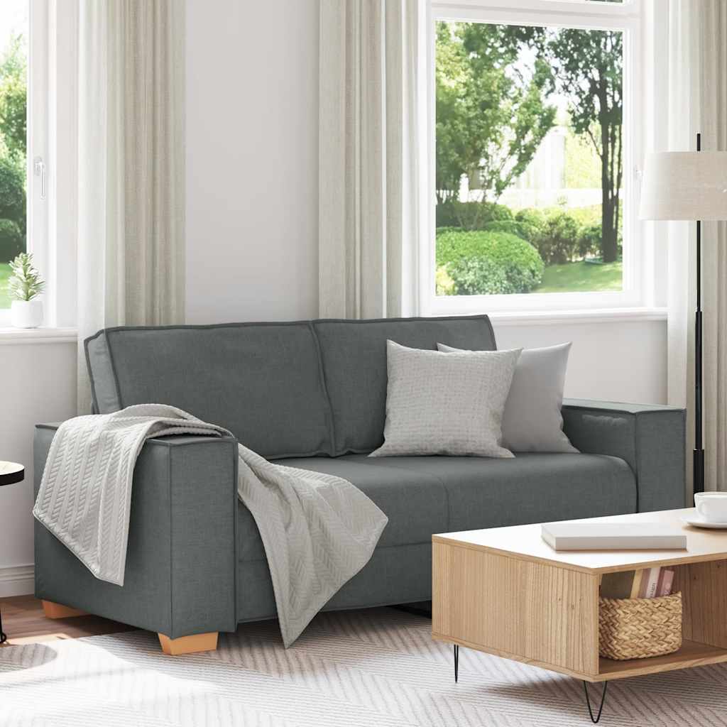 2-Sitzer Sofa Dunkelgrau 140 cm Stoff 2-Sitzer Sofa Dunkelgrau 140 cm Stoff