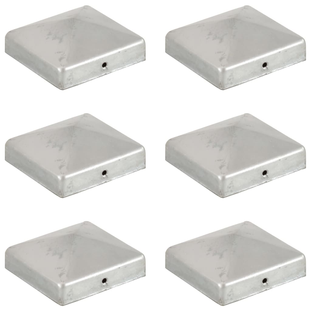 Pfostenkappen 6 Stk. Pyramide Verzinktes Metall 81 x 81 mm Pfostenkappen 6 Stk. Pyramide Verzinktes Metall 81 x 81 mm