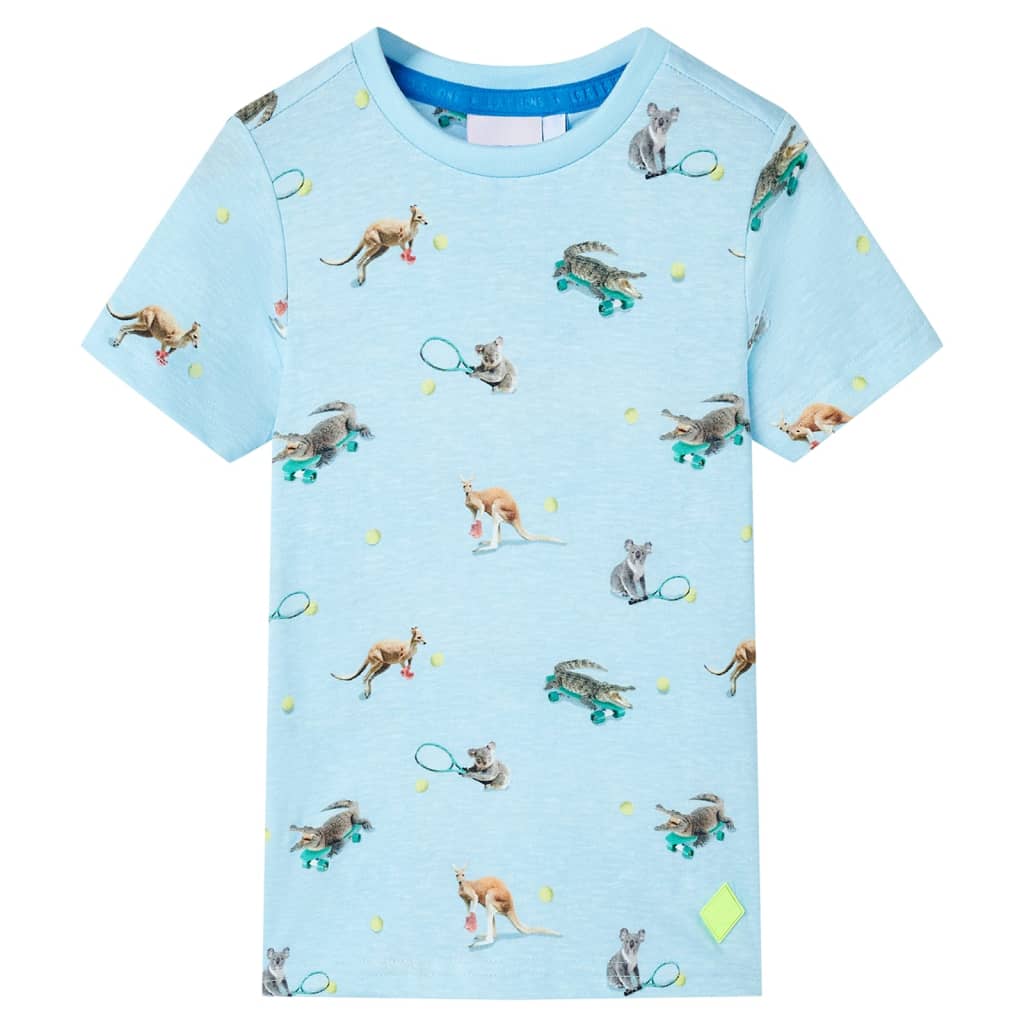 Kinder-T-Shirt Hellblau Melange 140 Kinder-T-Shirt Hellblau Melange 140