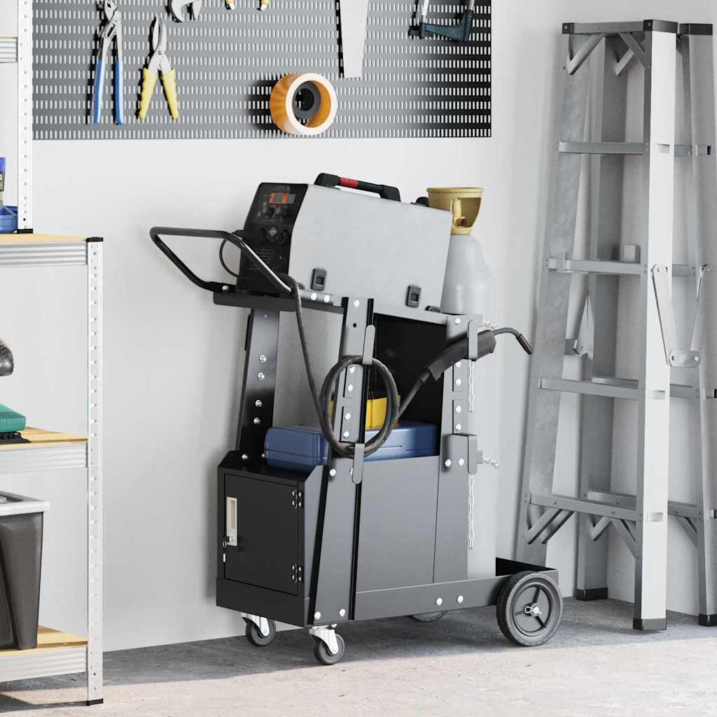 Schweißwagen Schwarz 90 x 46 x 96 cm Stahl