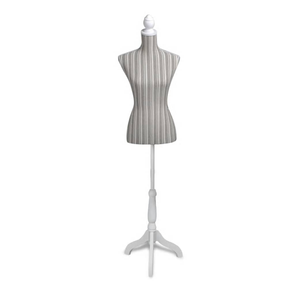 Damenbüste Schneiderpuppe Büste Torso Mannequin Leinen mit Streifen Damenbüste Schneiderpuppe Büste Torso Mannequin Leinen mit Streifen