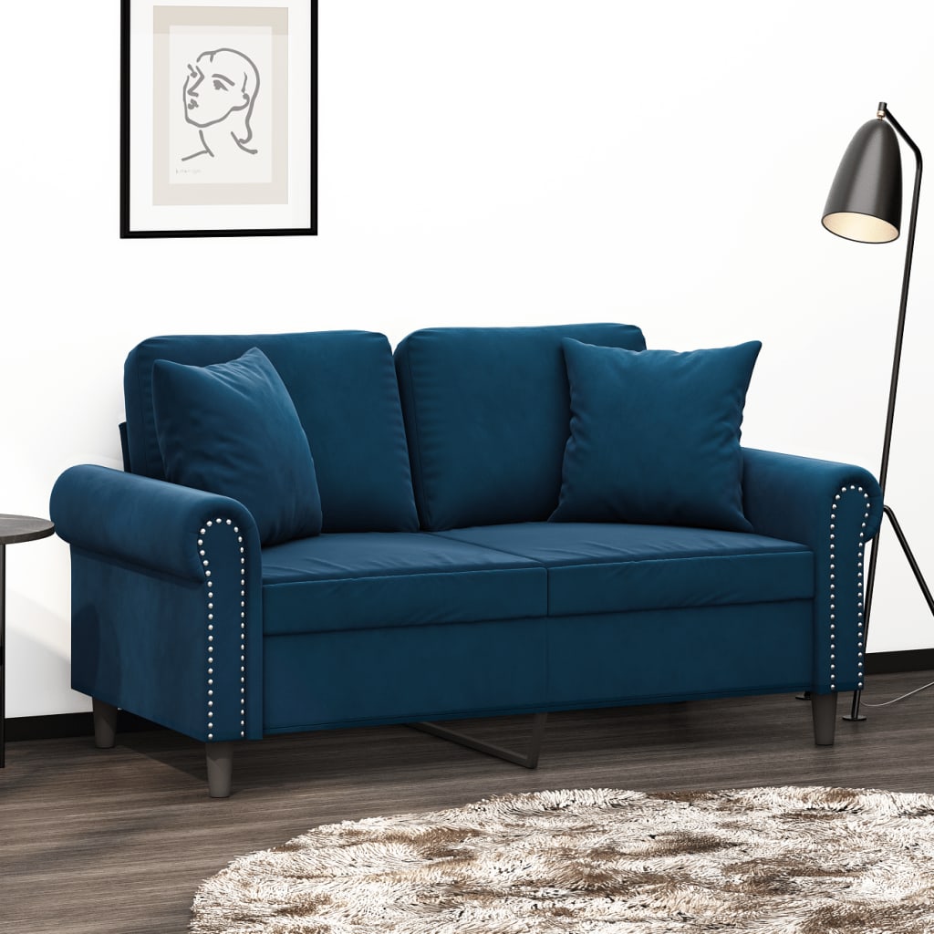 Zierkissen 2 Stk. Blau 40x40 cm Samt Zierkissen 2 Stk. Blau 40x40 cm Samt