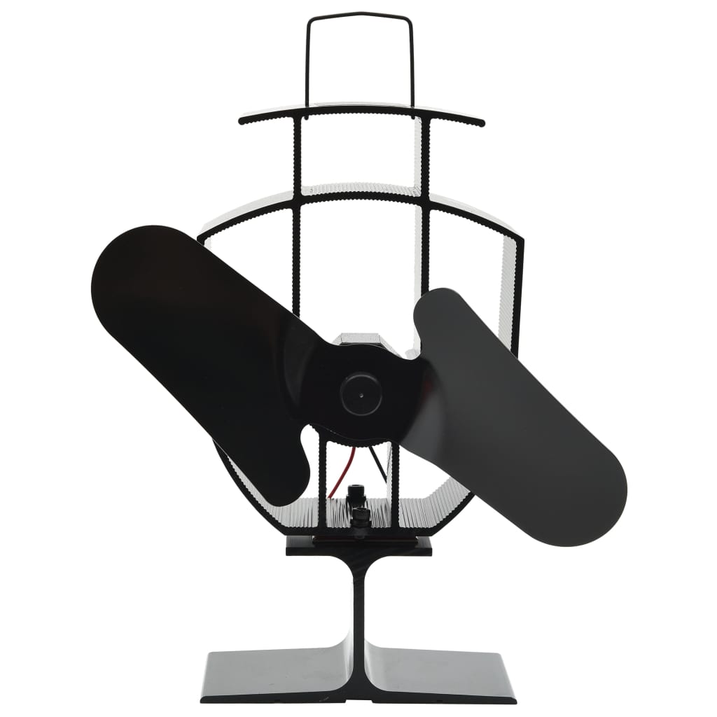 Ofenventilator Wärmebetrieben 2 Blätter Schwarz Ofenventilator Wärmebetrieben 2 Blätter Schwarz