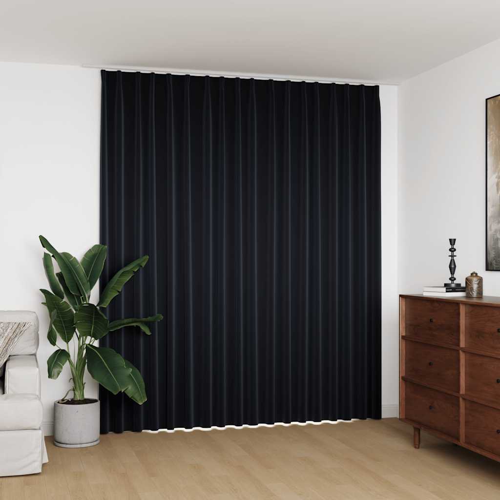 Verdunkelungsvorhang mit Haken Schwarz 290 x 245 cm Verdunkelungsvorhang mit Haken Schwarz 290 x 245 cm