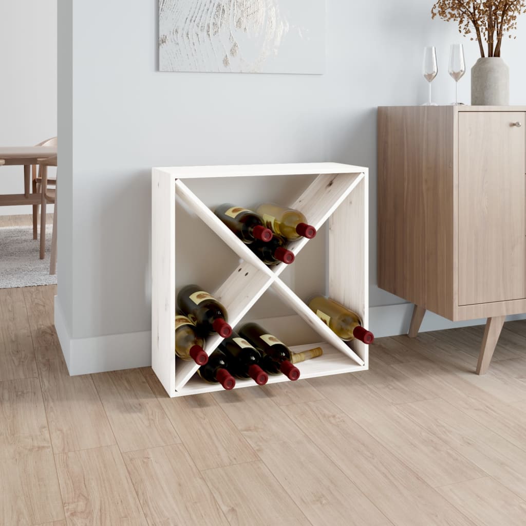 Weinregal Weiß 62x25x62 cm Massivholz Kiefer Weinregal Weiß 62x25x62 cm Massivholz Kiefer
