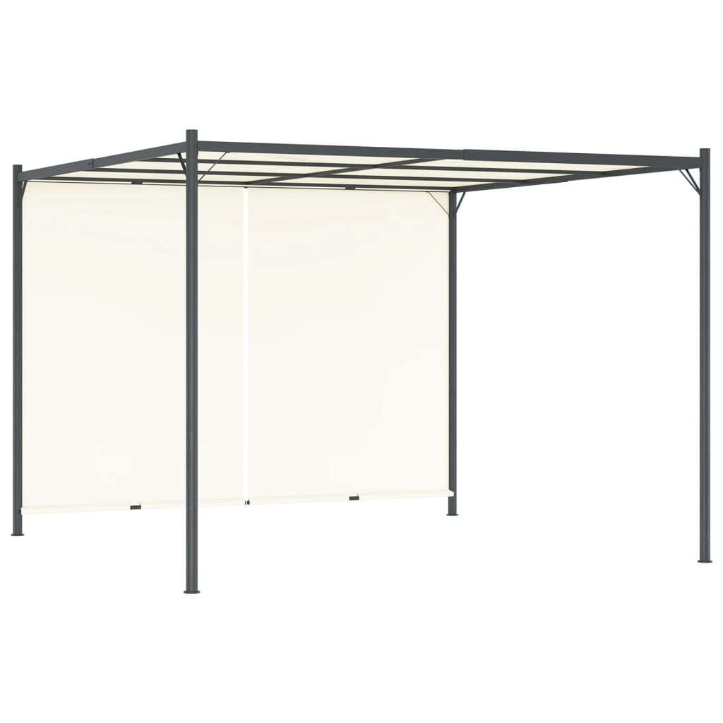 Pergola mit Verstellbarem Dach Cremeweiß 3x3 m Stahl Pergola mit Verstellbarem Dach Cremeweiß 3x3 m Stahl