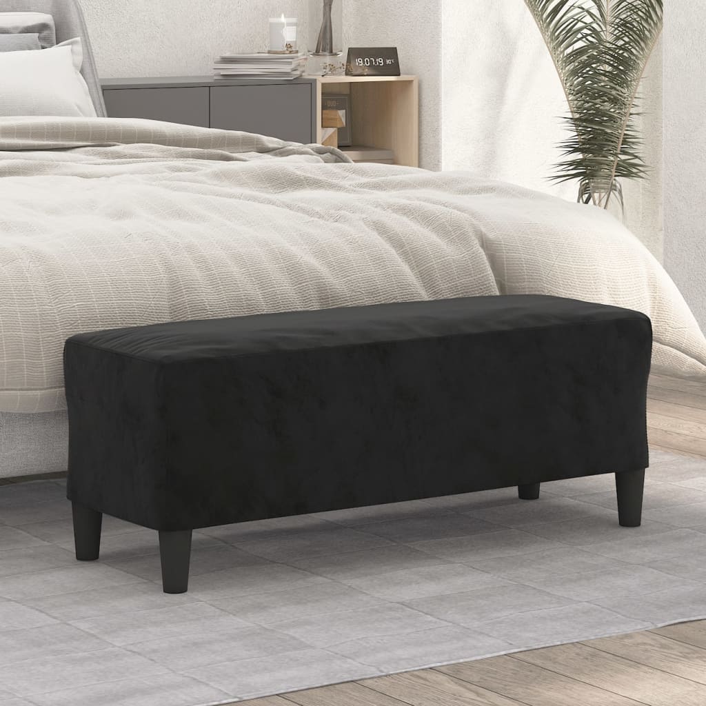 Sitzbank Schwarz 100x35x41 cm Samt Sitzbank Schwarz 100x35x41 cm Samt