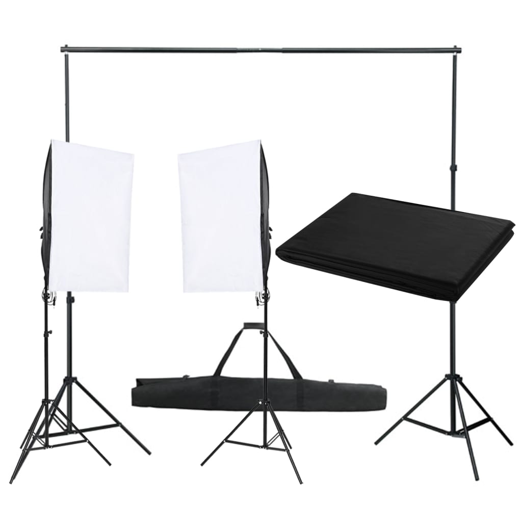 Fotostudio-Set mit Beleuchtung und Hintergrund Fotostudio-Set mit Beleuchtung und Hintergrund